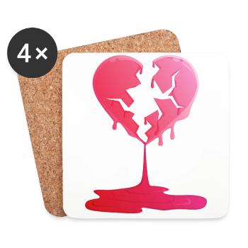 Broken heart this Valentine print. - Untersetzer (4er-Set) - Weiß - Vorne