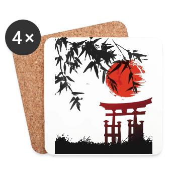 miyajima sonnenuntergang japanische natur - Untersetzer (4er-Set) - Weiß - Vorne