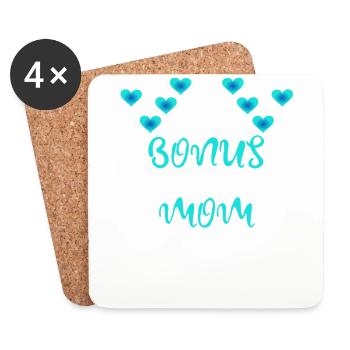 Bonus Mom - Untersetzer (4er-Set) - Weiß - Vorne
