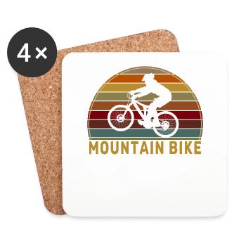 MTB Mountain Bike Enduro MTB MTB Fahrer - Untersetzer (4er-Set) - Weiß - Vorne