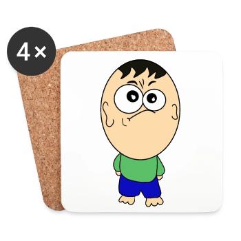 Funny pictures with huge heads - Coasters (set of 4) - white - Front