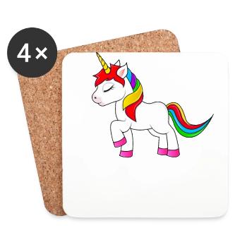 Cute unicorn - Coasters (set of 4) - white - Front