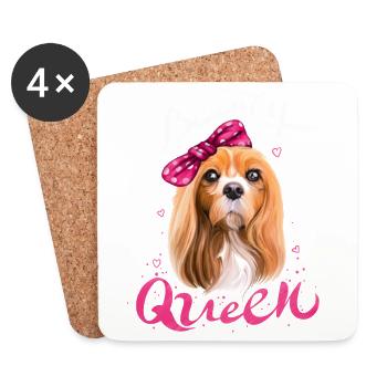 Chemise Cavalier King Charles Spaniel BEAUTY QUEEN - Dessous de verre (lot de 4) - blanc - Devant