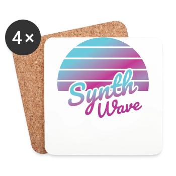 Synth Wave Musikliebhaber - Untersetzer (4er-Set) - Weiß - Vorne