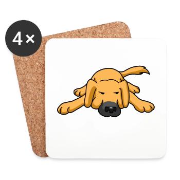 Chien de garde Chien fatigué Promeneur d'animaux amoureux des chiens - Dessous de verre (lot de 4) - blanc - Devant