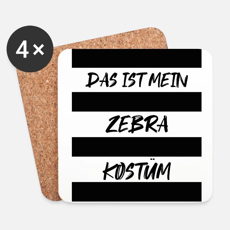 Das Ist Mein Zebra Kostüm - Untersetzer (4er-Set) - Weiß