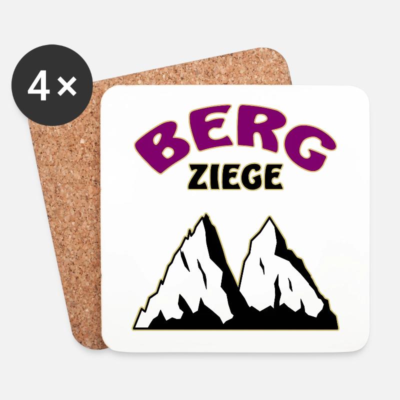 Berge Berg Ziege - Untersetzer (4er-Set) - Weiß