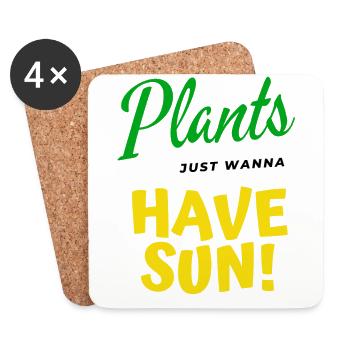Spring funny saying about plants and garden - Coasters (set of 4) - white - Front