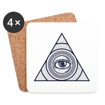 Illuminati eye - Coasters (set of 4) - white - Front
