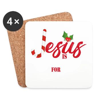 Jesus is the reason for the season - Coasters (set of 4) - white - Front