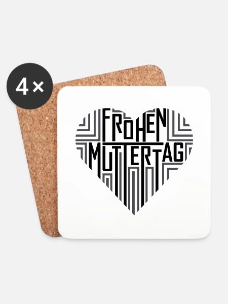 Frohen Muttertag - Untersetzer (4er-Set) - Weiß