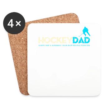 Papa de hockey comme un papa normal mais beaucoup plus cool - Dessous de verre (lot de 4) - blanc - Devant