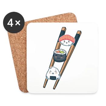 Sushi - Dessous de verre (lot de 4) - blanc - Devant