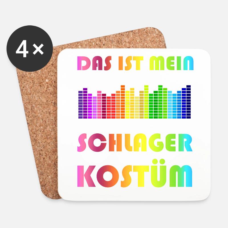 Das ist mein Schlager Kostüm - Untersetzer (4er-Set) - Weiß