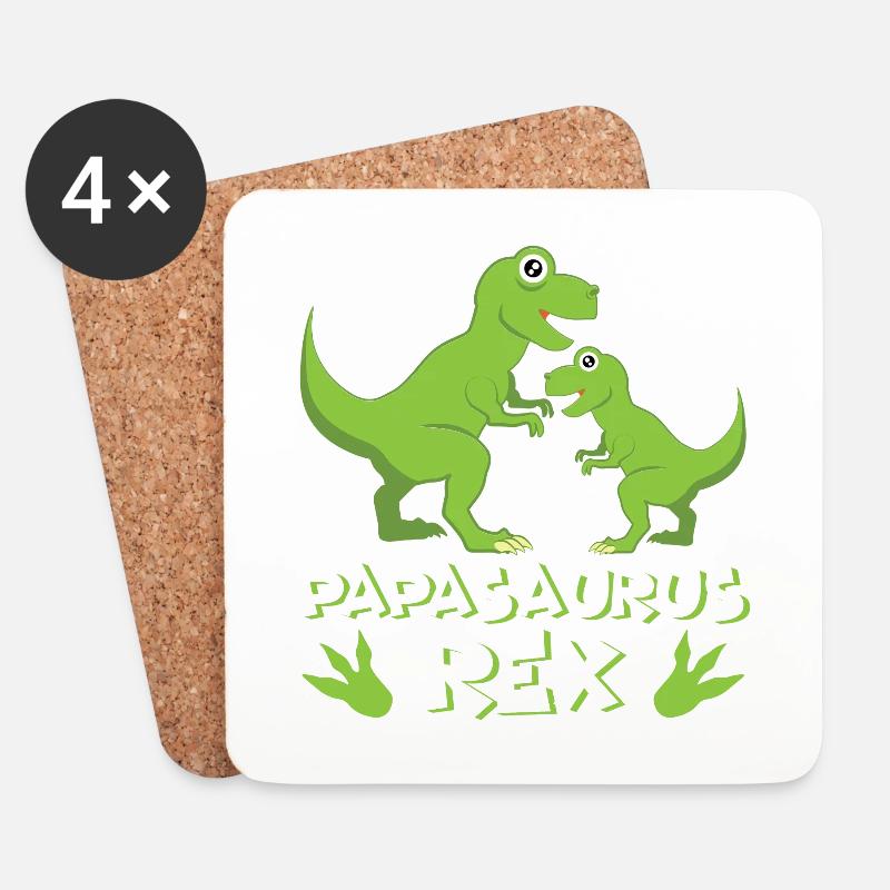 Papasaurus T-Rex - Coasters (set of 4) - white