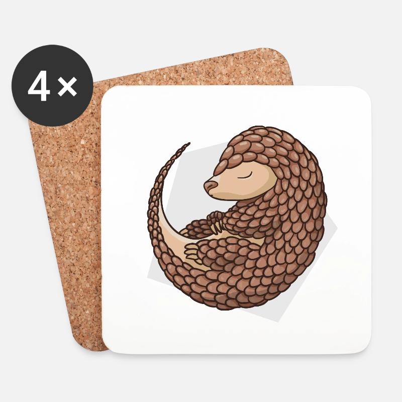 Pangolin verschlafenes Schuppentier süßes Tier - Untersetzer (4er-Set) - Weiß