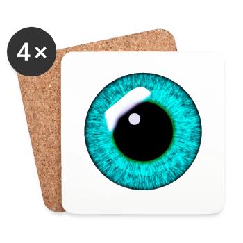 Oeil - Dessous de verre (lot de 4) - blanc - Devant