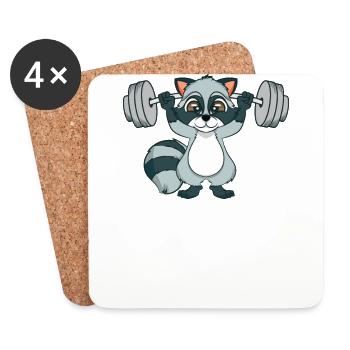 I Exercise So I Can Eat Garbage-Trash Panda - Untersetzer (4er-Set) - Weiß - Vorne