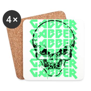 Gabber Gabba Hard-Tekk Schranz Techno Rave Raver - Coasters (set of 4) - white - Front