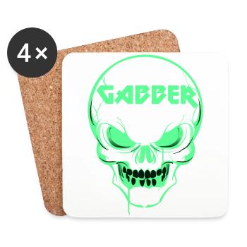 Gabber Gabba Hard-Tekk Schranz Techno Rave - Coasters (set of 4) - white - Front
