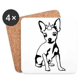 Black Dog Princess - Coasters (set of 4) - white - Front