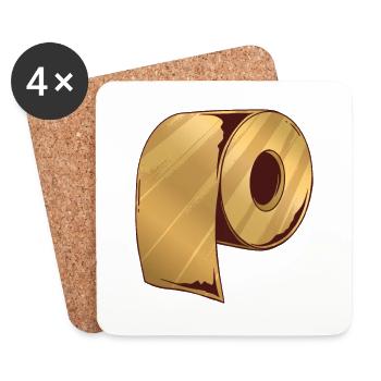 Le papier toilette doré corona doré - Dessous de verre (lot de 4) - blanc - Devant