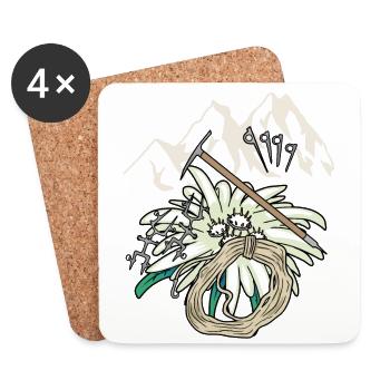 Mountaineers Outdoor Mountains Mountaineering Edelweiß - Coasters (set of 4) - white - Front