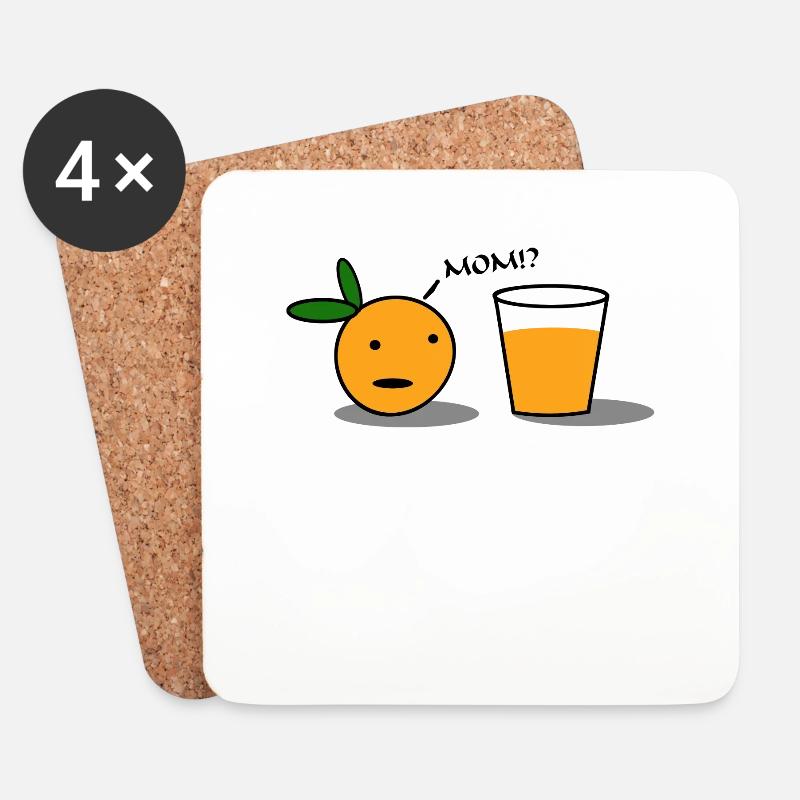 Auf Wiedersehen Frühstück Orange Mama - Untersetzer (4er-Set) - Weiß