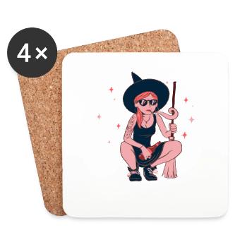 Coolest Witch in Town - Coasters (set of 4) - white - Front