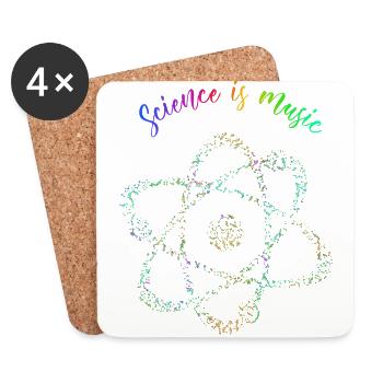 la science est la musique - Dessous de verre (lot de 4) - blanc - Devant