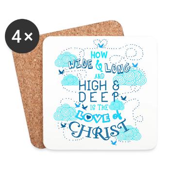 Vêtements chrétiens & Amour de Dieu - Dessous de verre (lot de 4) - blanc - Devant
