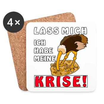 Vogel Strauss Lass mich ich habe meine Krise - Untersetzer (4er-Set) - Weiß - Vorne