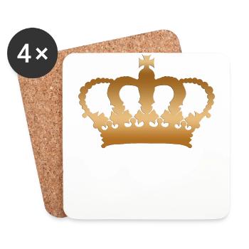 Classe de la couronne du roi royal - Dessous de verre (lot de 4) - blanc - Devant