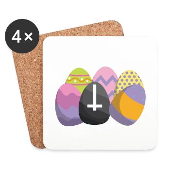 Heavy metal rock death metal easter - Coasters (set of 4) - white - Front