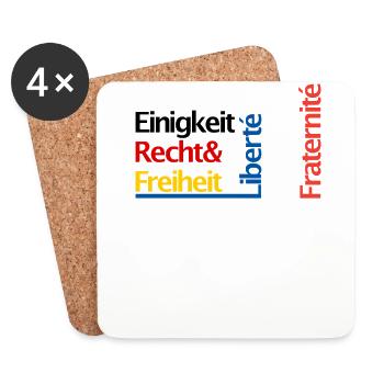 Einigkeit Recht Freiheit Gleichheit Brüderlichkeit - Untersetzer (4er-Set) - Weiß - Vorne