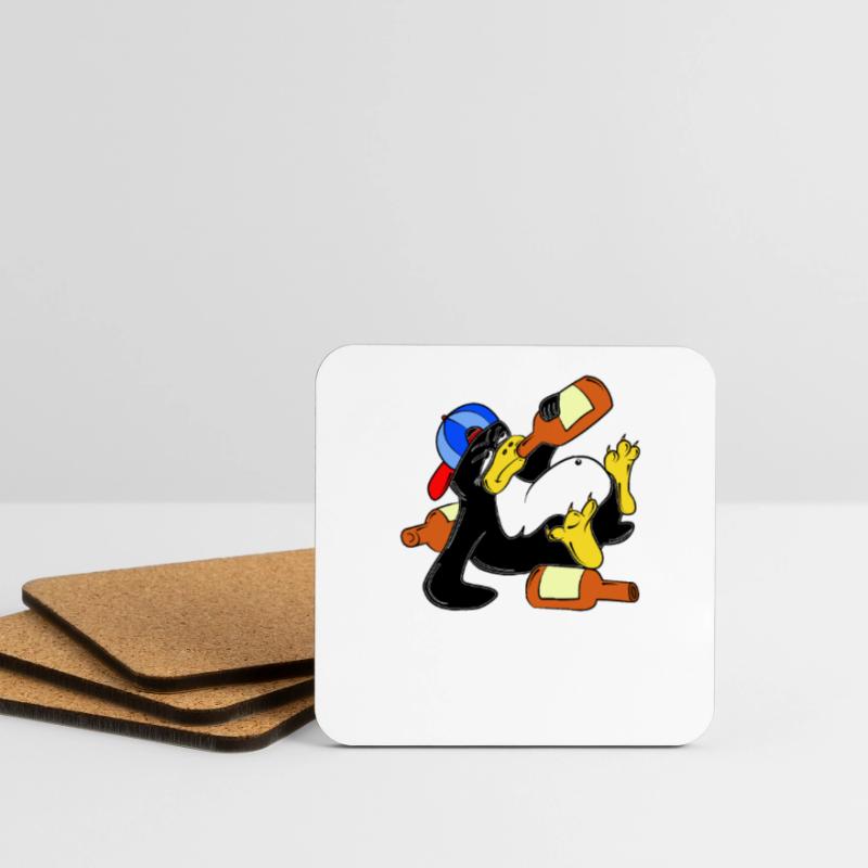 Linux Pinguin Sudo Admin Lustig Informatik PC Nerd Untersetzer (4er-Set)