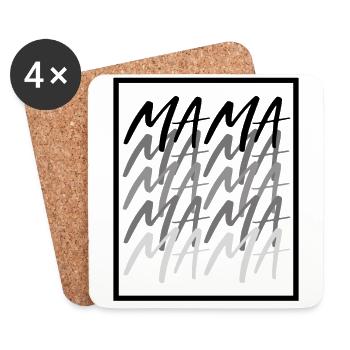 Maman - Dessous de verre (lot de 4) - blanc - Devant