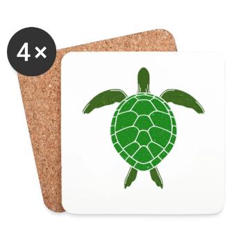 turtle - Coasters (set of 4) - white - Front