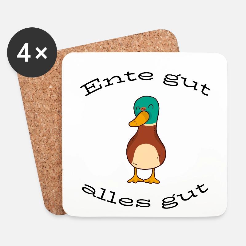 Happy End Happy ente - Untersetzer (4er-Set) - Weiß
