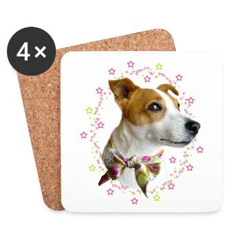 little jack russell dog - Coasters (set of 4) - white - Front