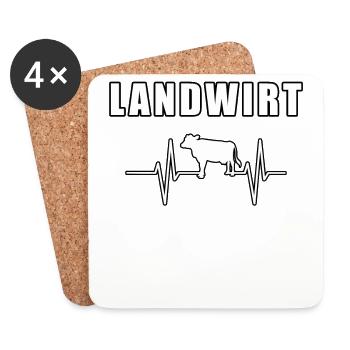 Landwirt - Untersetzer (4er-Set) - Weiß - Vorne