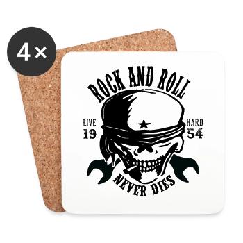 Rock and roll - Coasters (set of 4) - white - Front