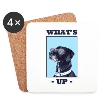 Un chien sympa - Dessous de verre (lot de 4) - blanc - Devant
