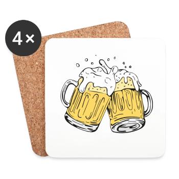 Beer Cheers - Coasters (set of 4) - white - Front