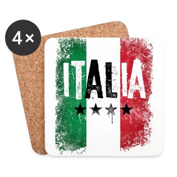 Italien Italia Fahne Flagge Retro Italy - Coasters (set of 4) - white - Front