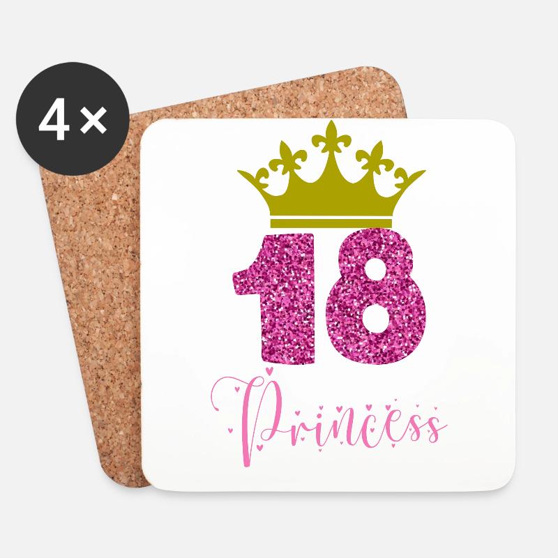 18 Geburtstag Mädchen Princess - Untersetzer (4er-Set) - Weiß
