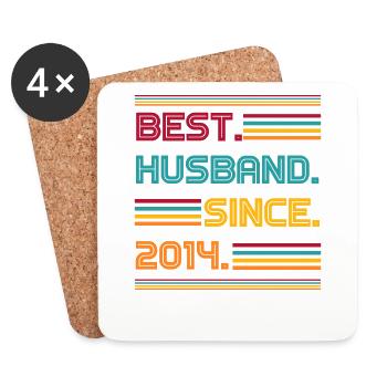 Best Husband Since 2014 - Untersetzer (4er-Set) - Weiß - Vorne