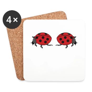 Just A Girl Who Loves Ladybugs - Untersetzer (4er-Set) - Weiß - Vorne
