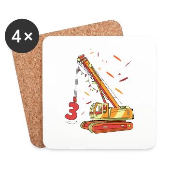 Crane birthday gifts 3rd birthday boy - Coasters (set of 4) - white - Front