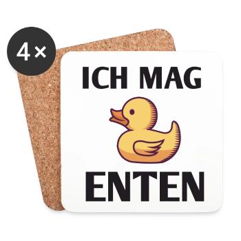 GUMMIENTE ICh mag enten - Untersetzer (4er-Set) - Weiß - Vorne